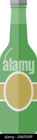 Flat icon of Beer Bottle Stock Vector