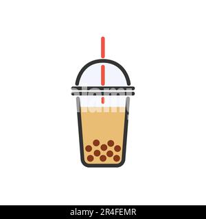 Bubble Milk Tea. Vector icon for logo Stock Vector