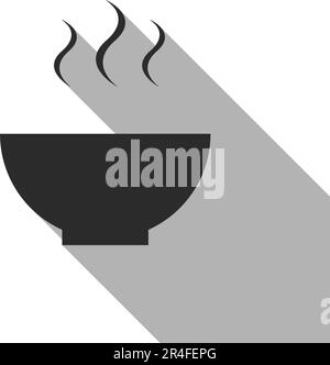 Empty Rice Bowl with , Flat Icon Vector. Stock Vector