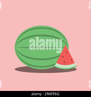 Watermelon flat icon vector. summer Stock Vector