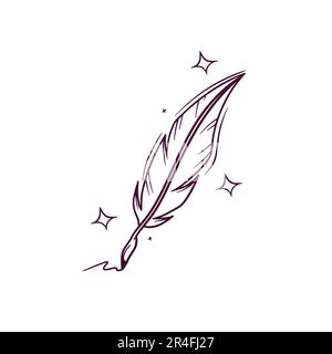 Hand Drawn Quill Pen. Doodle Vector Sketch Illustration Stock Vector