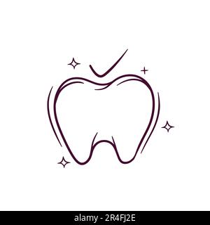 Hand Drawn Healthy Tooth. Doodle Vector Sketch Illustration Stock Vector