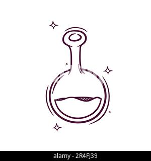 Hand Drawn Round Bottom Flask. Doodle Vector Sketch Illustration Stock Vector