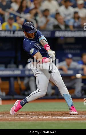 March 14, 2023, St. Petersburg, FL USA; Tampa Bay Rays center fielder Jose  Siri (22) runs to the dugout during an MLB spring training game against the  Stock Photo - Alamy