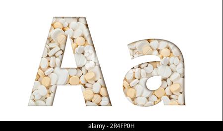 Number 1234567890 of alphabet made of tablets of medicines, supplements or  vitamins. Typeface from pills for drugstore Stock Photo - Alamy