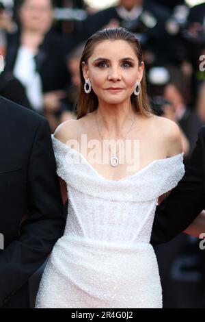 Cannes, France. 28th May, 2023. Cannes, France 26. May 2023; Clotilde Courau attends the 'The Old Oak' red carpet during the 76th annual Cannes film festival at Palais des Festivals on May 26, 2023 in Cannes, France, picture and copyright Thierry CARPICO/ATP images (CARPICO Thierry/ATP/SPP) Credit: SPP Sport Press Photo. /Alamy Live News Stock Photo