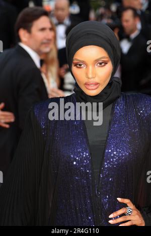 Cannes, France. 28th May, 2023. Cannes, France 26. May 2023; Halima Aden attends the 'The Old Oak' red carpet during the 76th annual Cannes film festival at Palais des Festivals on May 26, 2023 in Cannes, France., picture and copyright Thierry CARPICO/ATP images (CARPICO Thierry/ATP/SPP) Credit: SPP Sport Press Photo. /Alamy Live News Stock Photo