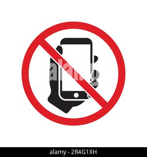mobile prohibition logo design Stock Vector