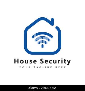 House Security Logo Design Home Wireless Security Stock Vector