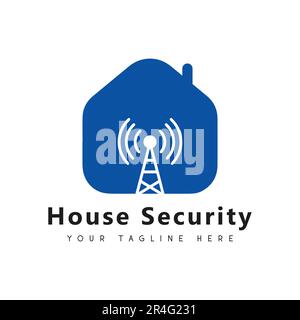 House Security Logo Design Home Wireless Security Stock Vector