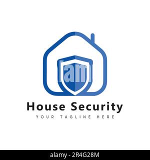 House Security Logo Design Home Wireless Security Stock Vector