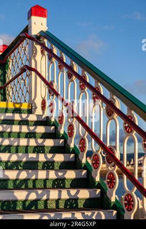 Evening sunlight on Deganwy railway bridge in Wales, United Kingdom Stock Photo