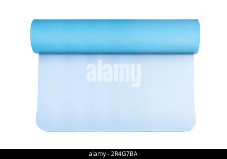 Yoga mat for fitness exercise isolated on white background Stock Photo