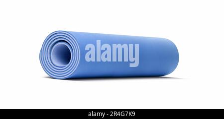 Yoga mat for fitness exercise isolated on white background. With clipping path Stock Photo