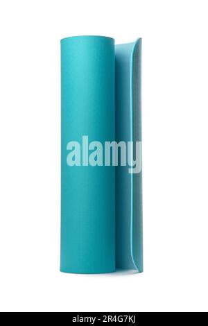 Yoga mat for fitness exercise isolated on white background. With clipping path Stock Photo