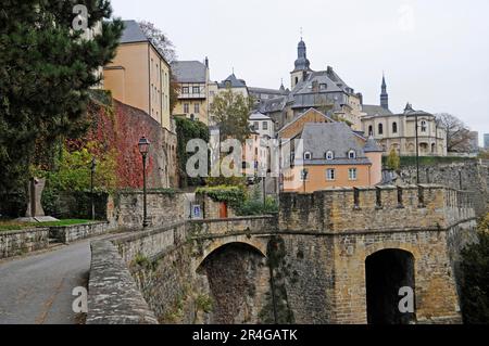 Old Town, City Walls, City Fortification, Luxembourg City, Luxembourg Stock Photo