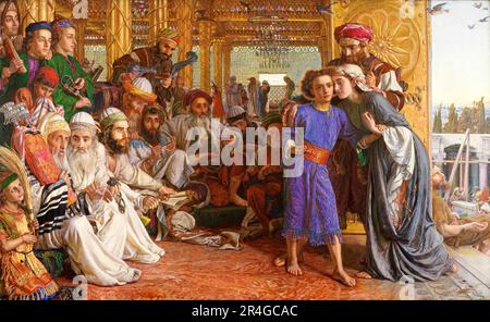 The Finding of the Saviour in the Temple.  William Holman Hunt.  1854/1855. Stock Photo