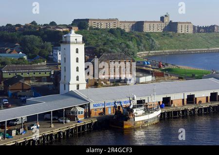 Fish market, harbour, Newcastle, England, Newcastle upon Tyne, lower lighthouse Stock Photo