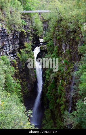 Waterfall, Falls of Measach, river Droma, Corrieshalloch Gorge, Highland, Scotland, United Kingdom Stock Photo