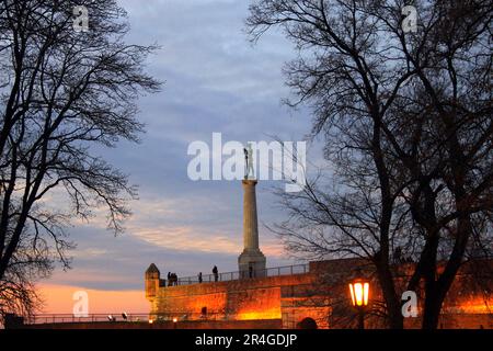 Statue of the Victor, Kalemegdan Fortress, Belgrade, The Victor, Victor, Statue of Victory, Serbia Stock Photo