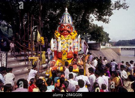 Sri Muniyappan temple in Mettur dam site across river cauvery or kaveri, Tamil Nadu, India, Asia Stock Photo