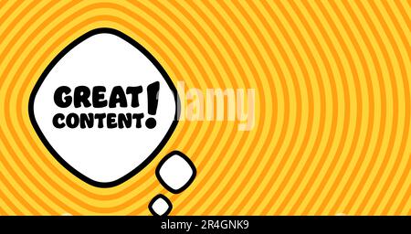 Speech bubble with great content text. Boom retro comic style. Pop art ...
