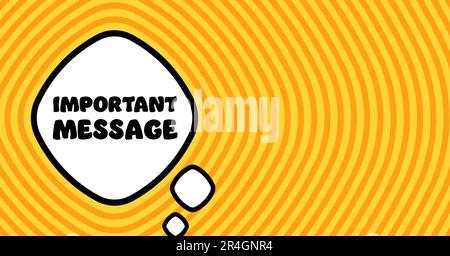 Speech bubble with importante masage text. Boom retro comic style. Pop art style. Vector line icon for Business and Advertising Stock Vector