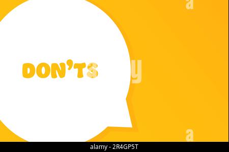 Donts. Speech bubble with Donts text. 2d illustration. Flat style. Vector line icon for Business and Advertising Stock Vector
