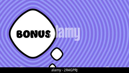 Speech bubble with bonus text. Boom retro comic style. Pop art style. Vector line icon for Business and Advertising Stock Vector
