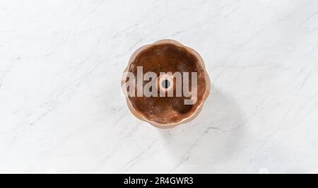 Gingerbread bundt cake with caramel filling Stock Photo