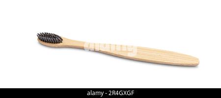 wooden toothbrush isolated on white background. With clipping path Stock Photo