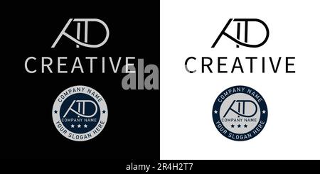 Letters abstract logo AD. simple design editable. Stock Vector