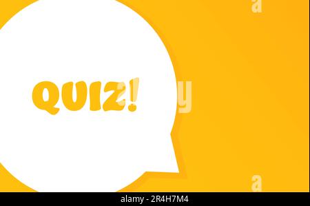 Quiz. Speech bubble with Quiz text. 2d illustration. Flat style. Vector line icon for Business Stock Vector
