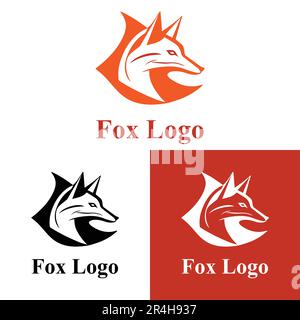 fox face logo in vector file fully editable file Stock Vector