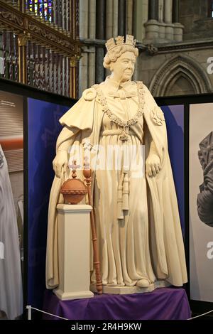 Sculptor's model of the new statue for West facade, York Minster, Minster Yard, York, North Yorkshire, England, Great Britain, United Kingdom, Europe Stock Photo