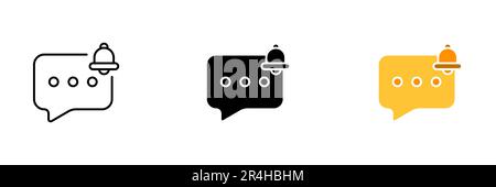 A notification with an image of an alarm clock icon. Vector set of icons in line, black and colorful styles isolated. Stock Vector