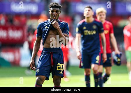 ENSCHEDE - Mohammed Kudus of Ajax is disappointed by the loss during the Dutch premier league match between FC Twente and Ajax at Stadion De Grolsch Veste on May 28, 2023 in Enschede, Netherlands. ANP VINCENT JANNINK Stock Photo