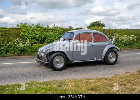1967 60s sixties Grey German VW Volkswagen 1300 Beetle; Volksrod at the Cheshire Classic Car & Motorcycle Show, Stock Photo