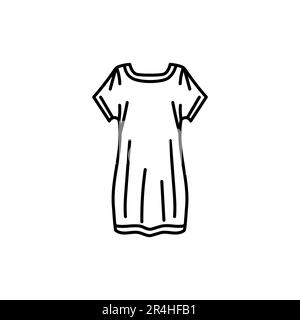 Tunic dress black line icon. Pictogram for web page, mobile app, promo. Stock Vector