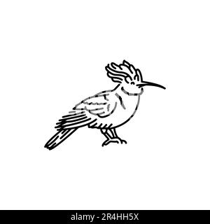 Hoopoe bird black line icon. Pictogram for web page, mobile app, promo. Stock Vector