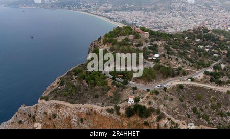 View from fortress, Alanya, Turkey. Bay in mediterranean sea. Stock Photo