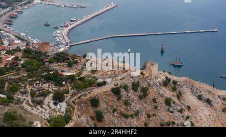 View from fortress, Alanya, Turkey. Bay in mediterranean sea. Stock Photo