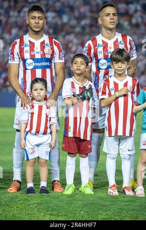 Recife, Brazil. 27th May, 2023. Nautical Game x América de Natal, which took place this Saturday (27), at the Aflitos stadium. Featured Time and Children in a Row. Credit: Thiago Lemos/FotoArena/Alamy Live News Stock Photo