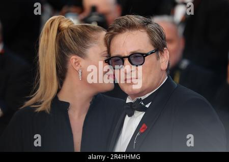 Cannes, France. 28th May, 2023. CANNES, France 27. May 2023; Benoît Magimel and Margot Pelletier attend the 'Elemental' screening and closing ceremony red carpet during the 76th annual Cannes film festival at Palais des Festivals on May 27, 2023 in Cannes, France, Cannes closing day image, picture and copyright Thierry CARPICO/ATP images (CARPICO Thierry/ATP/SPP) Credit: SPP Sport Press Photo. /Alamy Live News Stock Photo