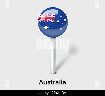 Australia country flag pin map marker Stock Vector