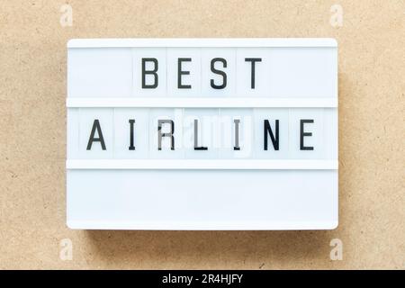 Lightbox with word best airline on wood background Stock Photo