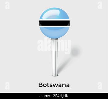 Botswana country flag pin map marker Stock Vector