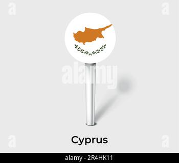 Nothern Cyprus country flag pin map marker Stock Vector