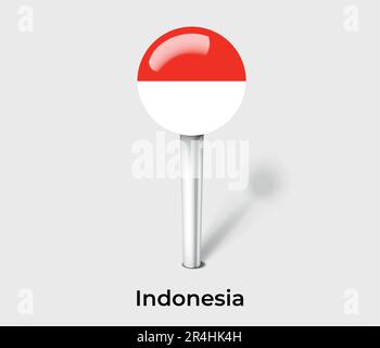 Indonesia country flag pin map marker Stock Vector