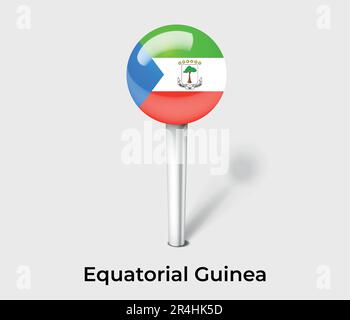 Equatorial Guinea country flag pin map marker Stock Vector